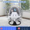 Elektrischer Schaukelstuhl mit intelligentem Induktionssystem und Sicherheitsgurt Fernbedienung Bluetooth-kompatibel Elektrische Wippe Rückenlehne Intelligente Schwingfunktion