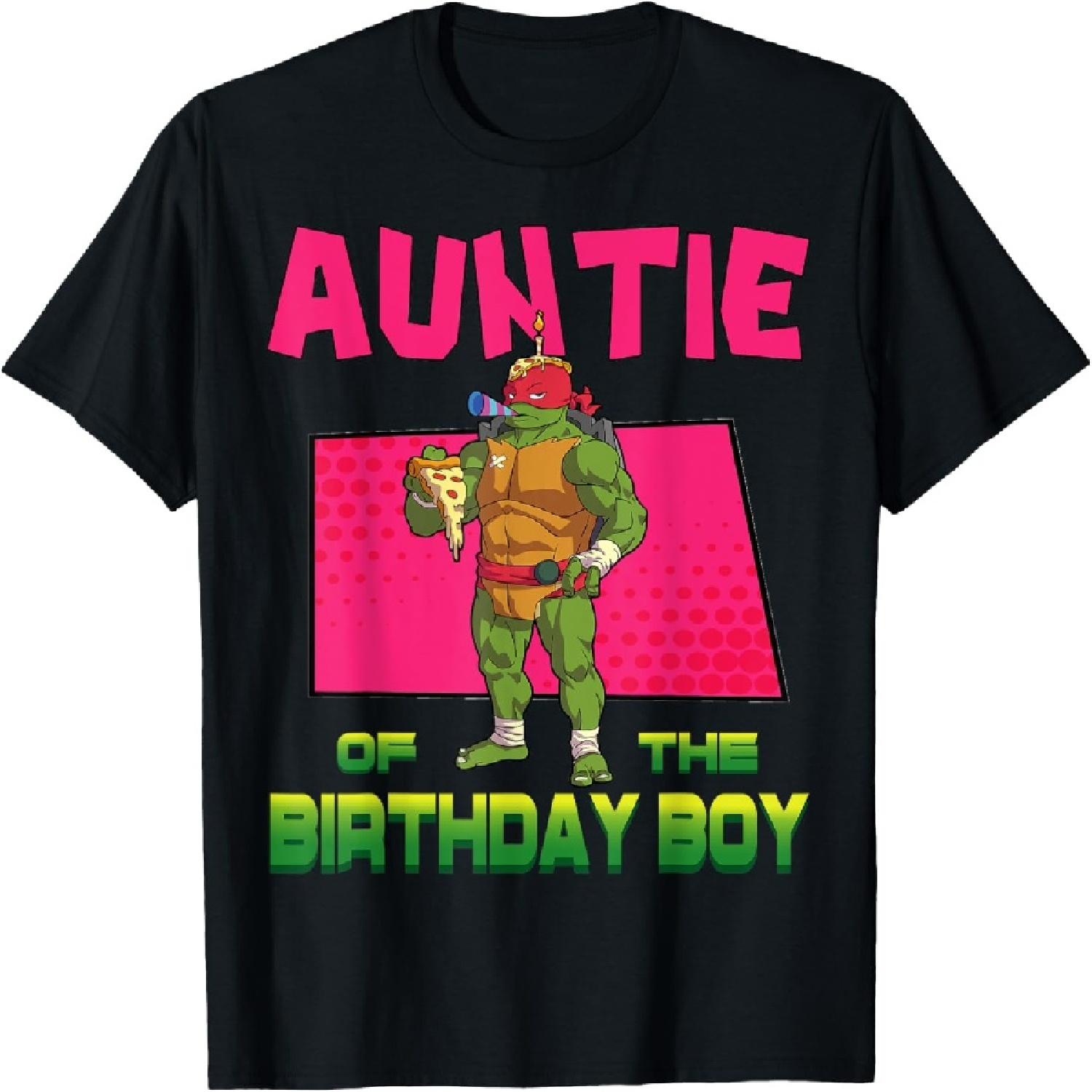 

Mademark x Teenage Mutant Ninja Turtles - Raphael Auntie of the Birthday Boy Pizza Theme Party T-Shirt XXXXXL чёрный