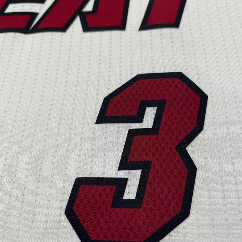 Adidas X NBA Wade Miami Heat Lettering Comfortable Jersey Unisex Jerseys White 7470A-331-K9549