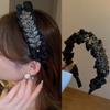 Inlaid Rhinestone Leaf Pleated Fabric Bow Hairbands For Women French Elegant Temperament Headband Fashion Hair Accessories