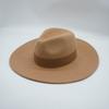 Maillard Style Autumn And Winter Brown Camel British Retro European And American Wool Woolen Men'S And Women'S Big Brim Wide Brim Jazz Top Hat