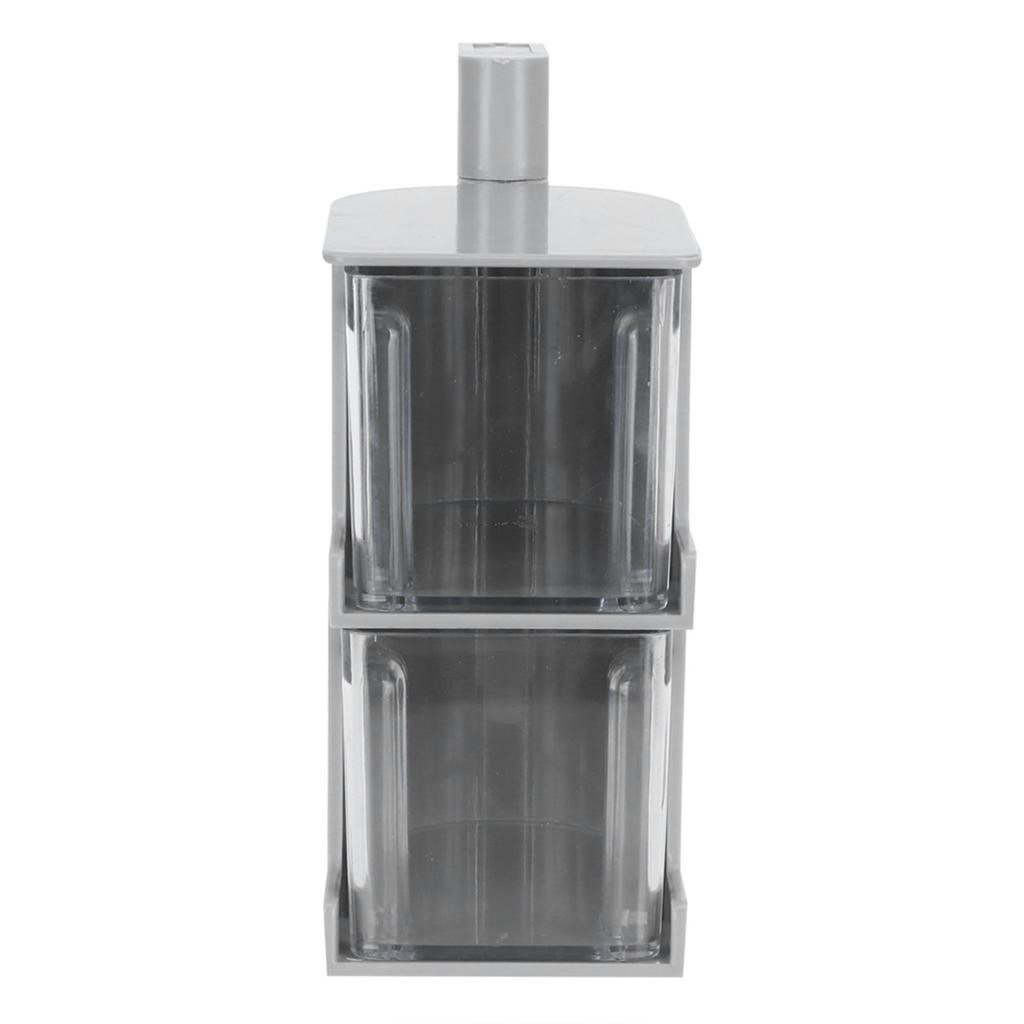 NoPunching WallMounted Seasoning Box Rotatable 2Layer Drawer Type Box for Kitchen(Gray )