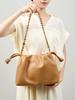 Premium Cowhide Women's Large Capacity Crossbody Shoulder Bag - Genuine Leather Cloud Dumpling Design