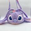 Loopy Hello Kitty Stitch Cartoon Plush Soft Round Bag With Zipper Closure For Daily Use