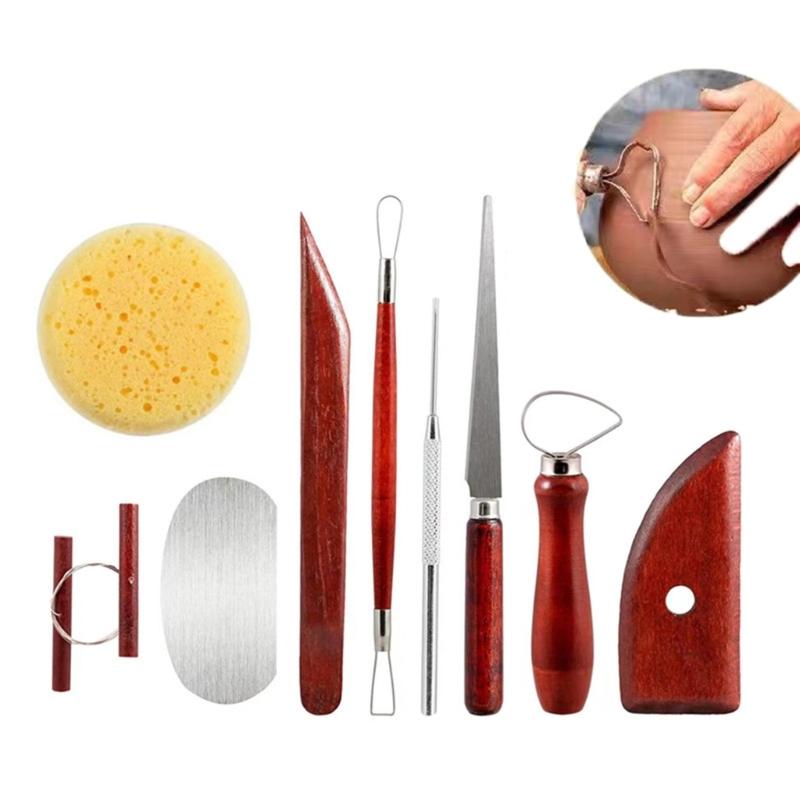 17 Pack Clay Tools Sculpting Pottery Tools Pack Modeling Clay Sculpture Set Double-Sided DIY Wooden Handle Ceramic Tool