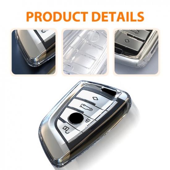NEW Transparent Key Case Bag Shell Fob Holder For BMW 1 2 5 6 7 Series X1 X3 X4