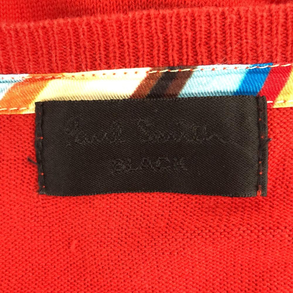 Paul Smith BLACK Long sleeve cotton knit cardigan M Red Women Used