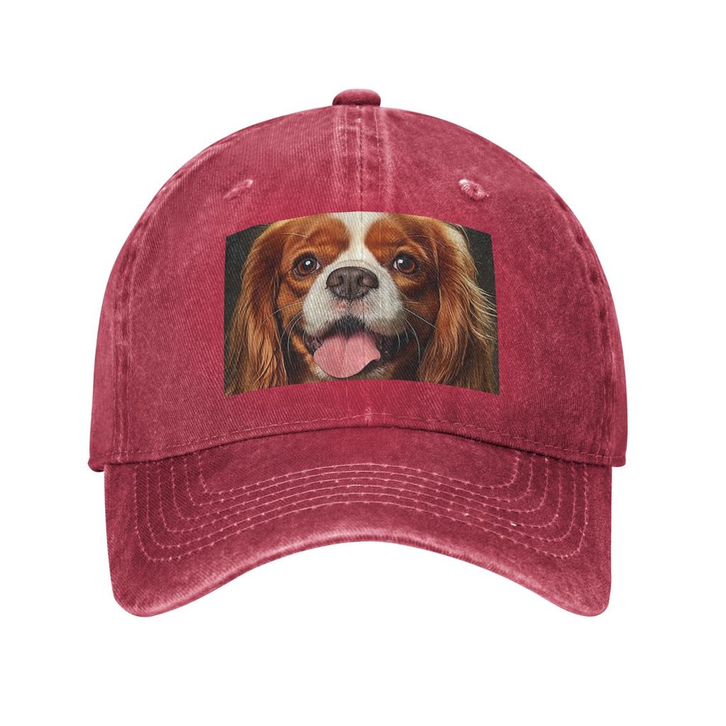 Cavalier King Charles Spaniel Gewaschene Jeans-Kappe Lässige Baseballkappen Verstellbarer Hut Sommer Unisex Baseballkappen