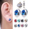 Punk Magnetic Ear Clip Earrings Round Crystal Ear Stud Slimming  Earring Health Care Magnet Therapy Jewerly Accessory