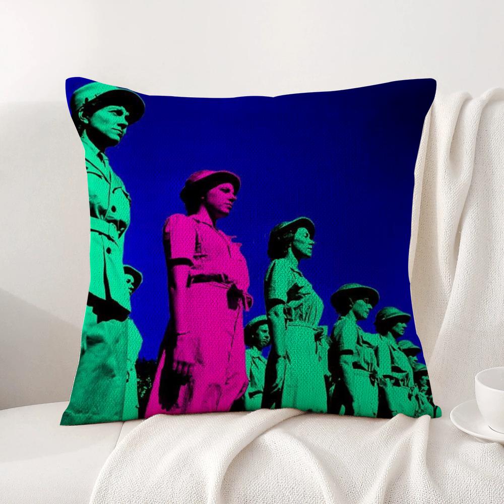 Band Music T-Tv-Girl Cushion Cover Summer Coolness Linen Fabric Double-Sided Printing Pillow Case Sofa Home Decor Gift