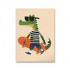 Funny Animals Cool Lion Dog Scooter Gorilla Skateboard Posters Prints Wall Art Canvas Nursery Pictures for Baby Kids Room Decor