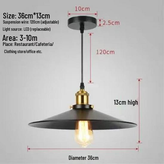 Industrial Black Retro Wrought Iron Pendant Lamp - Modern, Simple Design for Restaurants, Bars, and Hotels