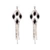 New Earrings Trendy Fashion Crystal Tassel Listed Black Women's Street Racket Party Stud  E070