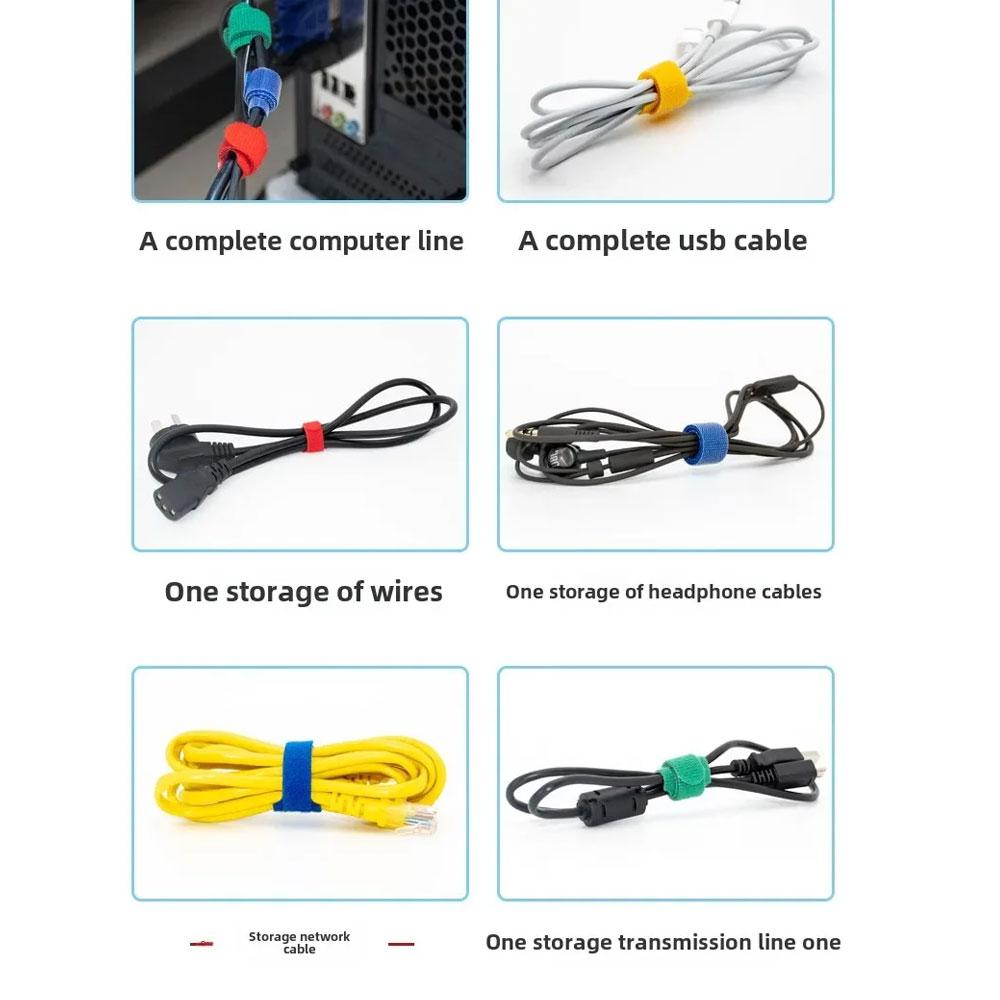 50 Stück Wiederverwendbare Klett-Kabelbinder Befestigungsbänder Mehrzweck-Kabelorganisatoren für Computer/TV/Elektronische Geräte