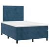 3143077 vidaXL Lit à sommier tapissier et matelas Bleu foncé 120x200cm Velours