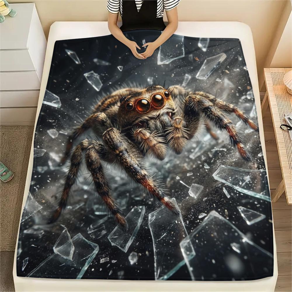 1PC Cute Pets Print Flannel Blanket, High quality All Seasons, Home Decor, Warmth and Comfort, Perfect for Christmas Gifts