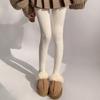 Women Solid Color Thicken Cotton Pantyhose Ribbed Knit Striped Sweater Tights