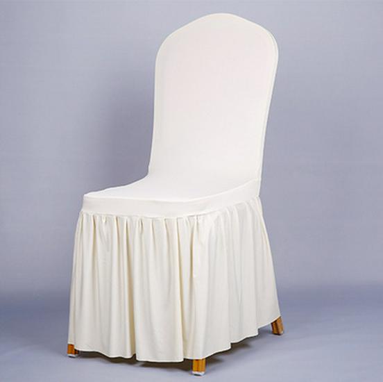 Pleated Elastic Chair Cover for Weddings, Restaurants, and Banquets