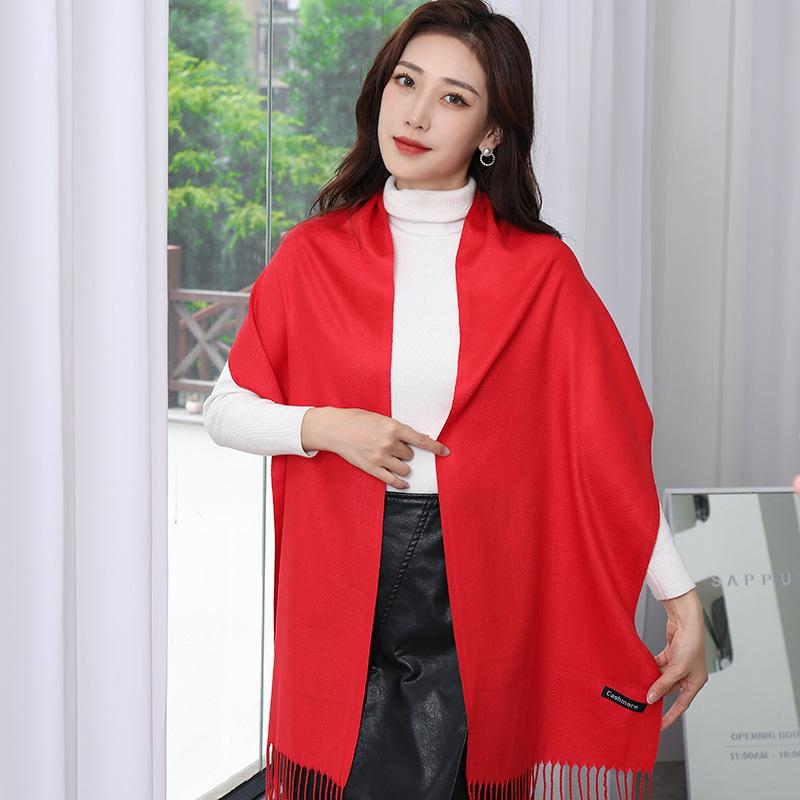 Christmas Atmosphere New Red Plaid Scarf Female Winter Senior Sense Student Versatile Warm Shawl Scarf