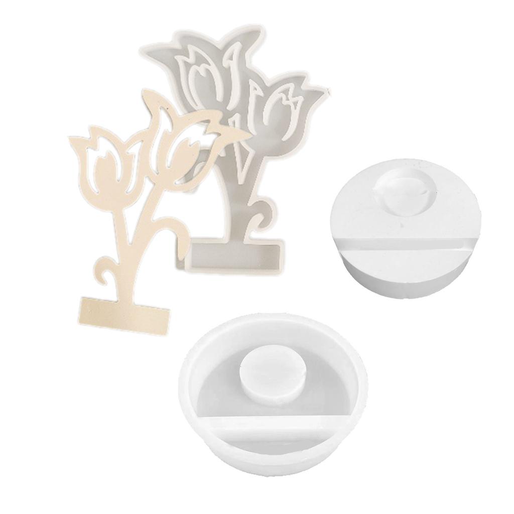 Flower Shaped Candlestick Silicone Mold Candle Base Mould Decorative Candle Holder Mold Ornament Home Decorations Mould