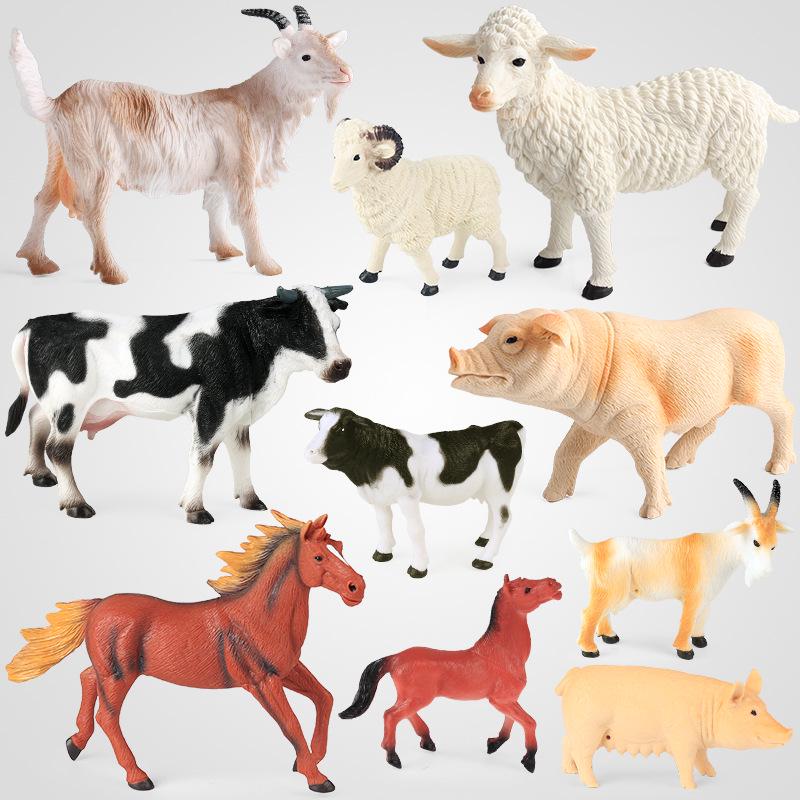 Cross-border Animal Simulation Model Set: Sheep, Sow, Dairy Cow, Horse - Children's Cognitive Toy
