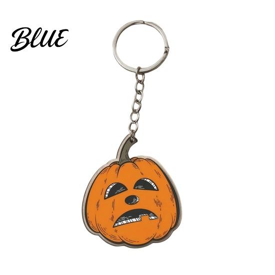 Acrylic Key Ring Halloween Creepy Pumpkin Keychain Double-sided Head Decoration Cham for Backpacks Decorative Car Chain Holiday Party Double
