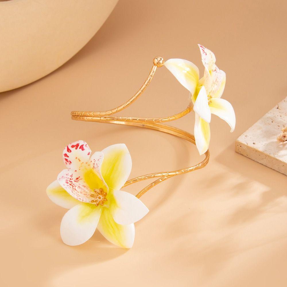 Exquisite Open Arm Bangle Egg Flower Armband Fairy Armlet  Hand Jewelry