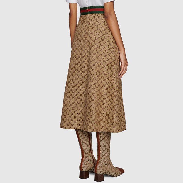 Previous Season GG Canvas Midi Skirt 681567-Z8AWI-2184
