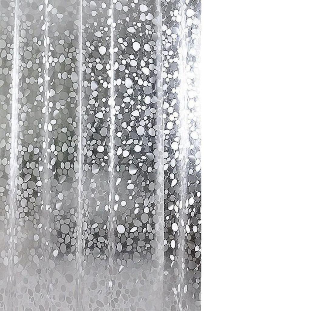 PEVA 3D Kiesel Duschvorhang - Dick, Wasserdicht & Schimmelresistent, Stanzfrei