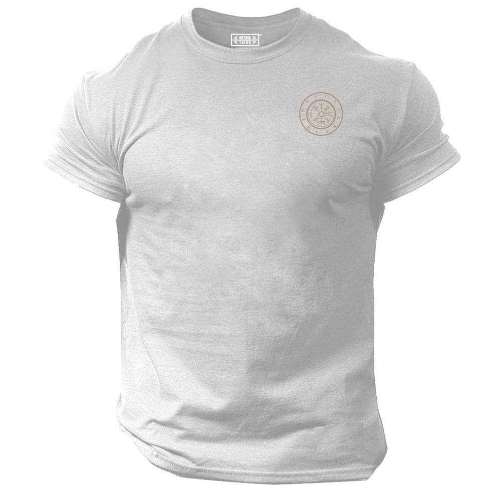 Runic Compass T Shirt Pocket Gym Clothing Bodybuilding Workout Vikings Thor Top