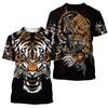 Tiger Grafik T Shirt Für Männer 3D Print Kurzarm Schwarz Tops Mode Herren Kleidung Männlich Atmungsaktive Sweatshirt Sommer Streetwear