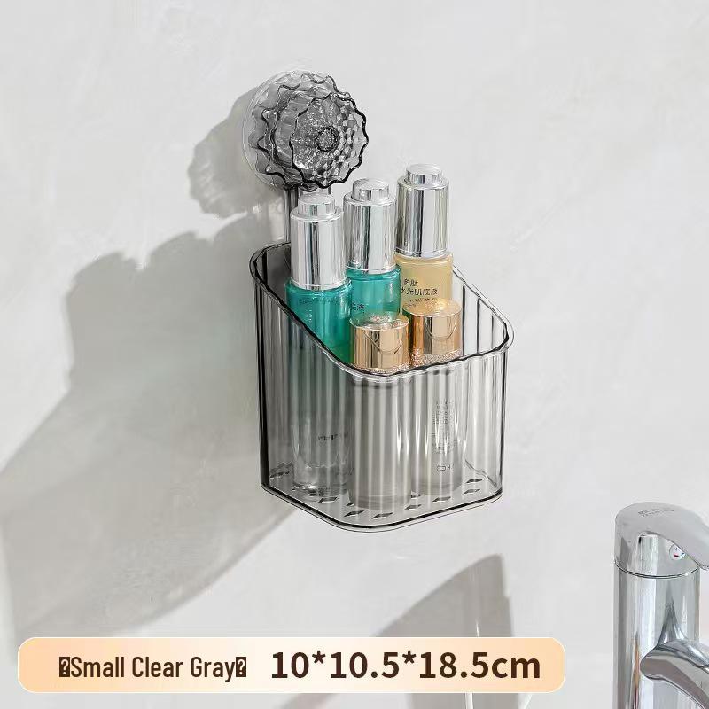 Punch-Free Suction Cup Wall-Mounted Bathroom Storage Rack