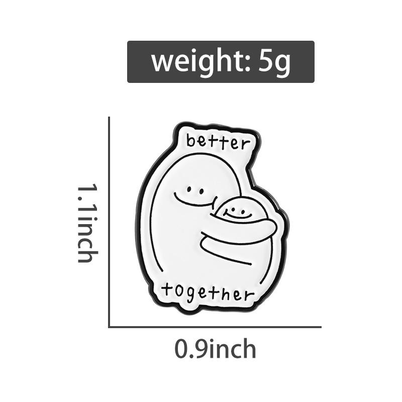 Better Together Embrace Enamel Pins Custom Hug of Love Brooches Lapel Badges Clothes Funny Jewelry Gift for Friends