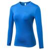 Women's Tight PRO Fitness Running Yoga Sports T-shirt Sweatwicking Quick Drying Mesh Panel Elastic Long Sleeve Top