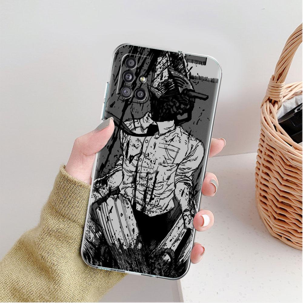 Clear Case For Samsung Galaxy A52 A12 A51 A32 A21s A71 A32 A22 50 A70 A31 A72 5G Phone Cover Chainsaw Man Cool