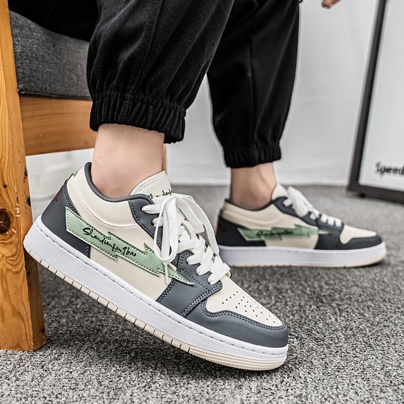 High Quality Leather Shoes Air Force AJ No. 1 Lightning Casual Low Top Flat Bottom Student Classic Putian