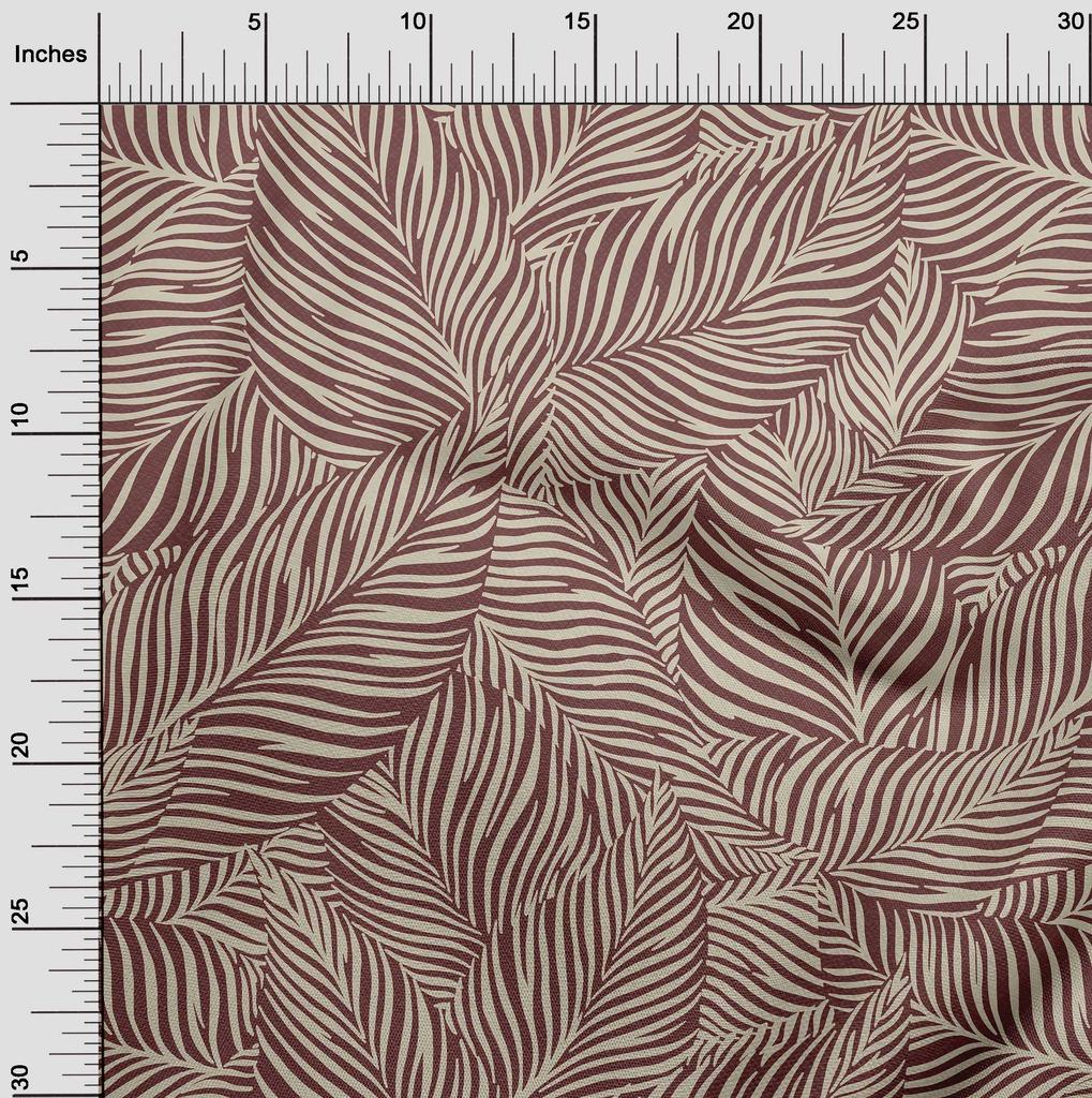 oneOone Cotton Flex Brown Fabric Leaves Fabric For Sewing Printed Craft Fabric By The Yard 40 Inch