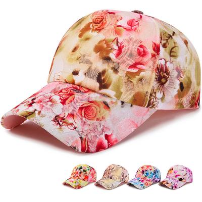 Lady Flower Print Baseball Cap 2022 New Fashion High Quality Casual Snapback Hat Spring Caps For Girls