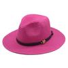 Classic Cowboy Jazz Straw Hat Wide Brim Summer Beach Sun Protection Casual Fedora Cap Panama