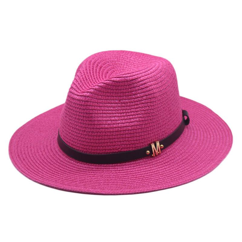Classic Cowboy Jazz Straw Hat Wide Brim Summer Beach Sun Protection Casual Fedora Cap Panama