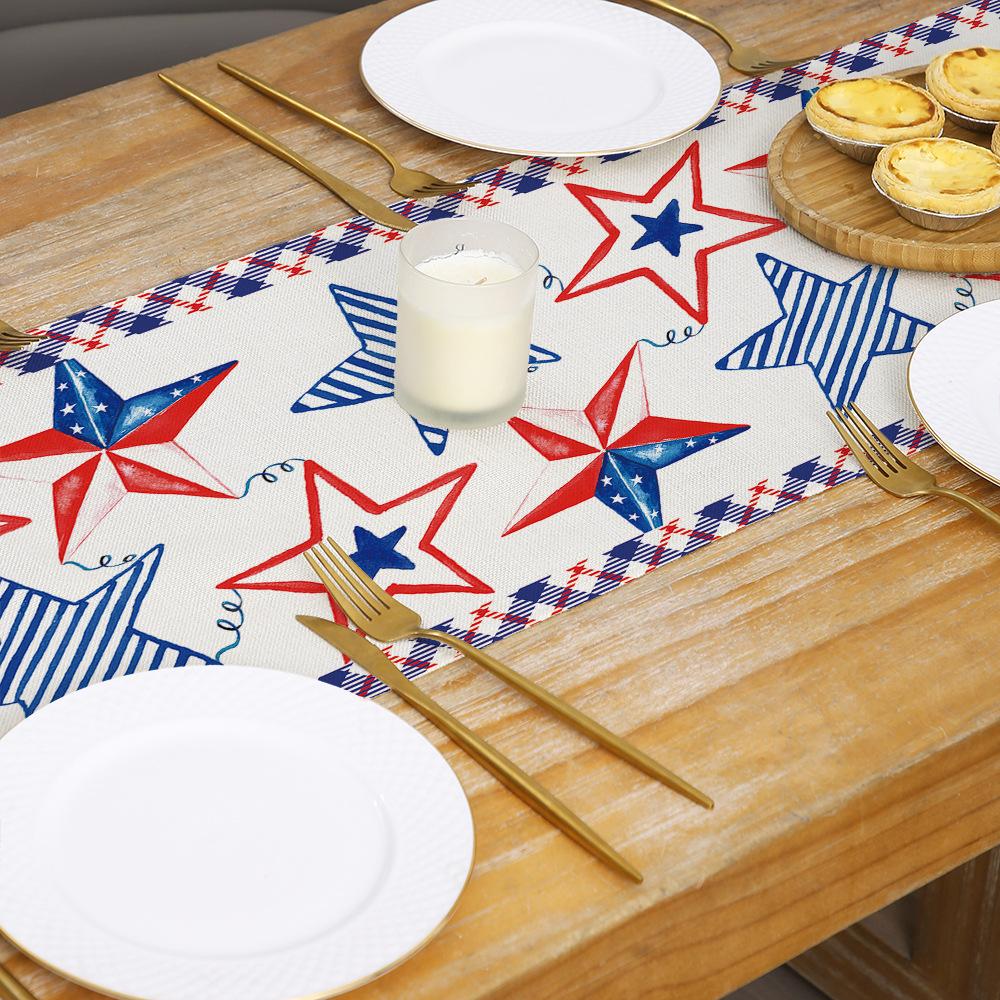 День независимости Настольный флаг Льняной печатный стол Декоративная скатерть — фото 3