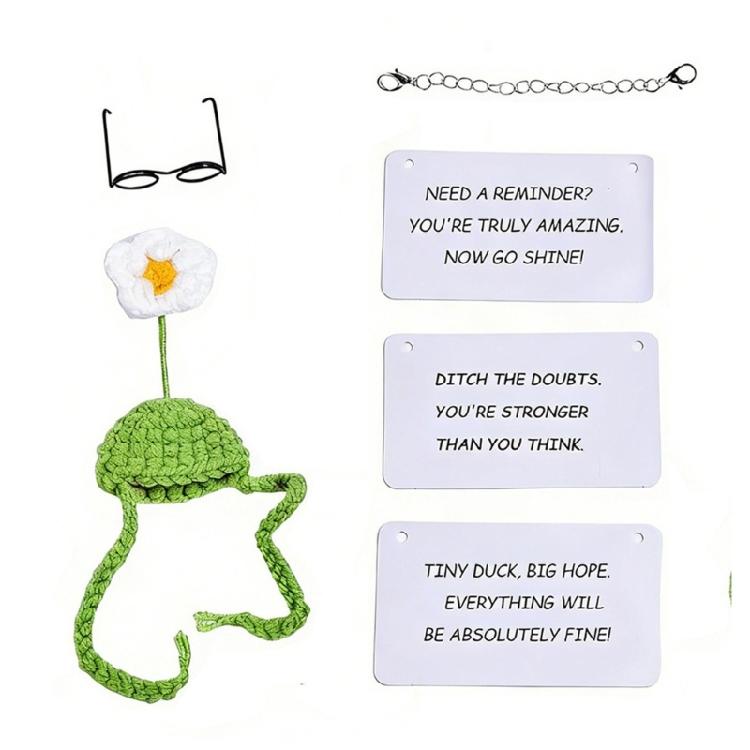 

Resin White Duck Figurine Magnetic Key Holder Hanger Desk Decors With Emotional Mood Card Set For Home Tabletop Display