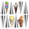 8pcs Stainless Steel Baking Cones Diy Cream Horn Moulds