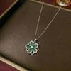Bauhinia Zircon Flower Necklace for Women - European & American Style, 360° Rotatable Five-Petal Design