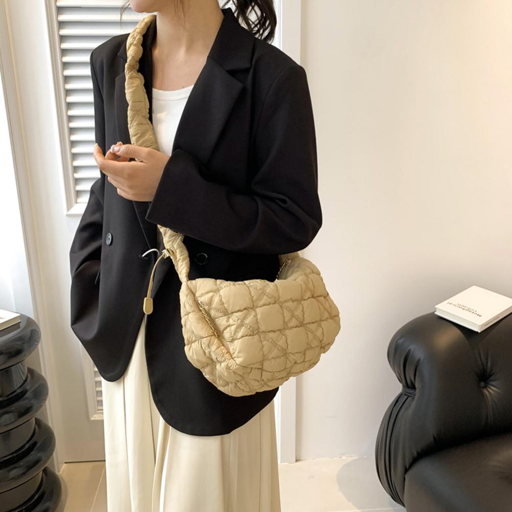 Fashion Quilted Top-Handle Bag Cloud Pleated Bubbles Commute Bag Casual Simple Shoulder Bag Elegant Solid Color Crossbody Bag