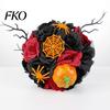 Gothic Artificial Bouquet Wedding Bouquets for Bride And Bridesmaid, Halloween Bouquet, Dead Branch Flower Black Rose Blooms Fake Centerpiece,