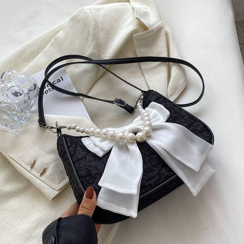 

Сумка Женская Нишевый Стиль Милые Бантики Жемчужная Сумка Под Мышку Black [order a pearl]]