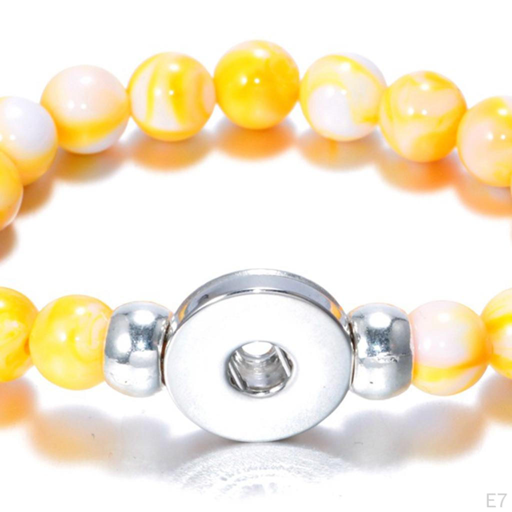 18mm Resin Beads Bangles Snap Button Bracelets Jewelry Making Kit Gifts 23cm