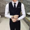Garnitur Kamizelka Jednorzędowa Slim-fit Poliester Męska Moda Formalna Kamizelka do Biznesu