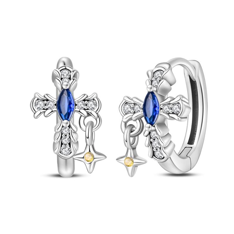 Women's Spring 925 Silver Butterfly Dragonfly Flowers Color Romantic Sweet Earrings Fit for Party Delicate Gift Jewelry